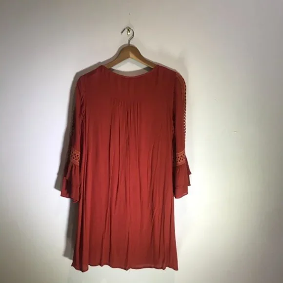 Boho Orange Shift Dress - Picture 5 of 8